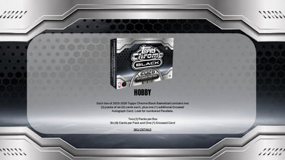 2025-26 Topps Chrome Black Basketball Hobby Box