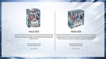2025-26 Topps Chrome UEFA Club Competitions Soccer Mega Box