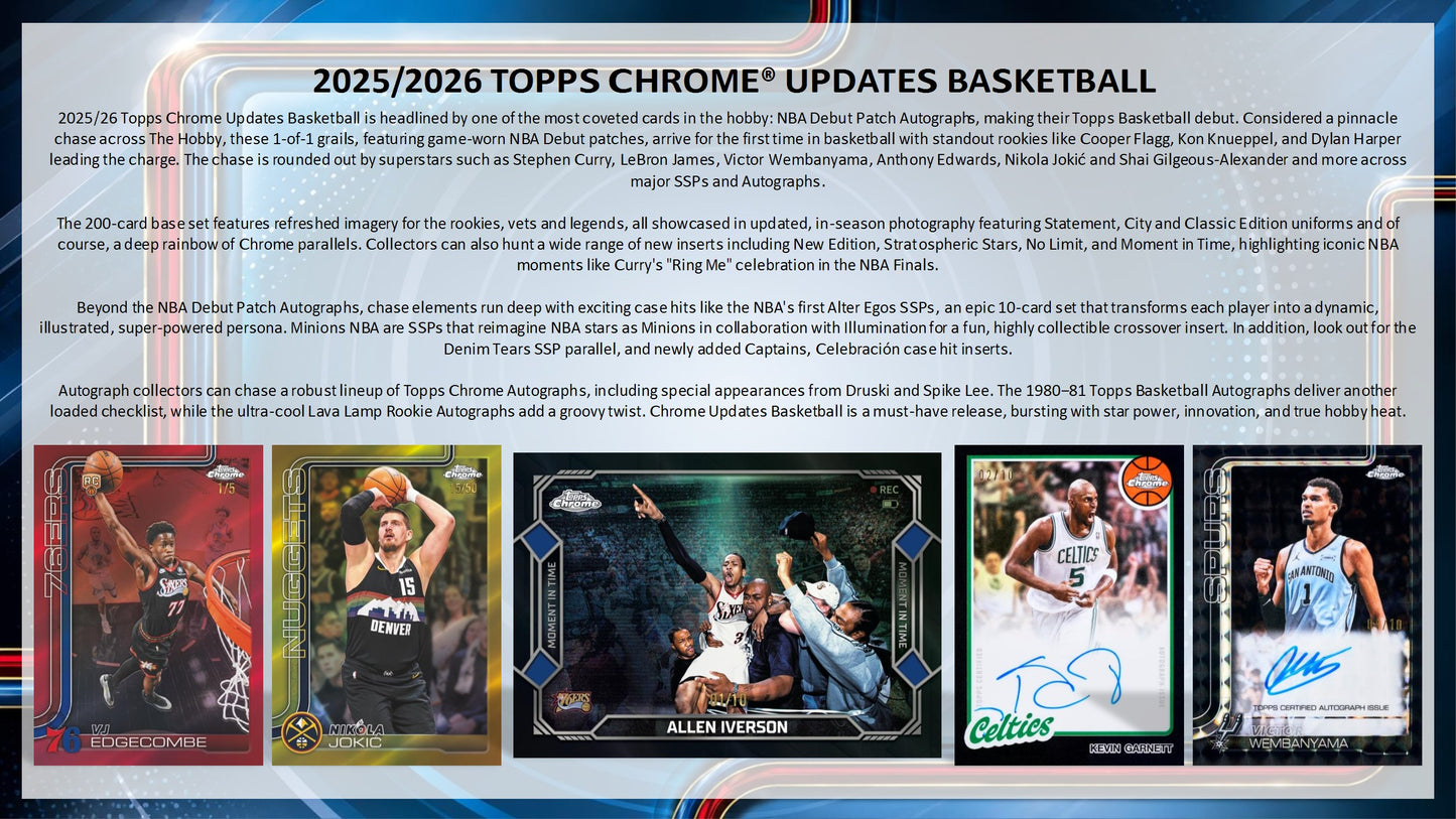 2025-26 Topps Chrome Update Series Basketball Hobby Box