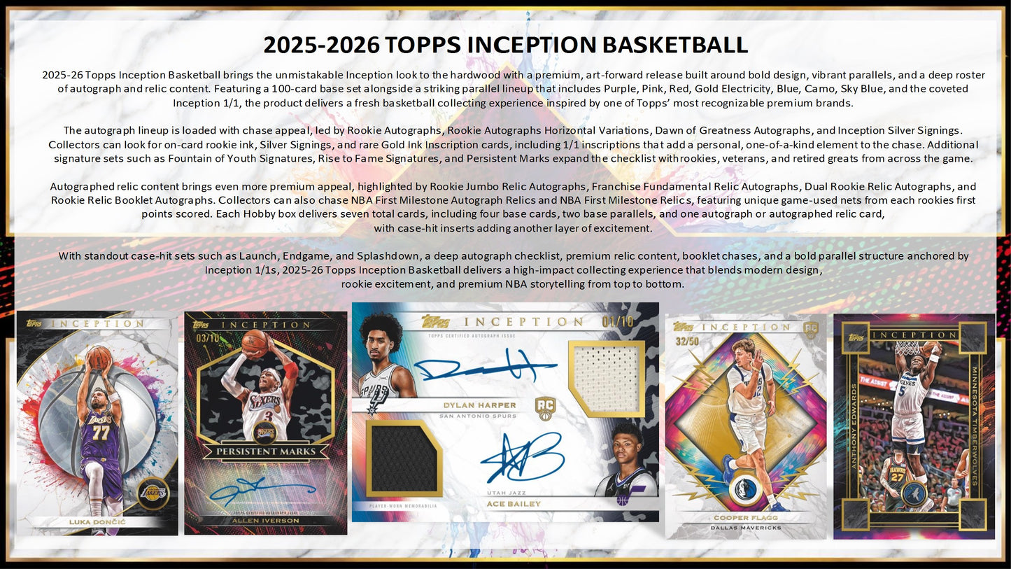 2025-26 Topps Inception Basketball Hobby Box