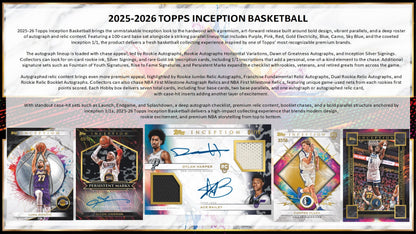 2025-26 Topps Inception Basketball Hobby Box
