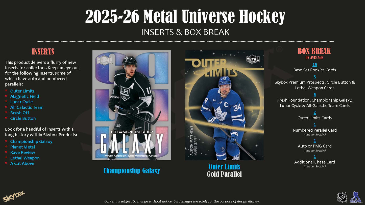 2025-26 Skybox Metal Universe Hockey Hobby Box