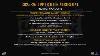 2025-26 Upper Deck Series 1 Hockey Blaster Box