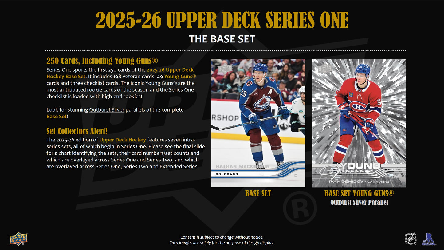 2025-26 Upper Deck Series 1 Hockey Blaster Box