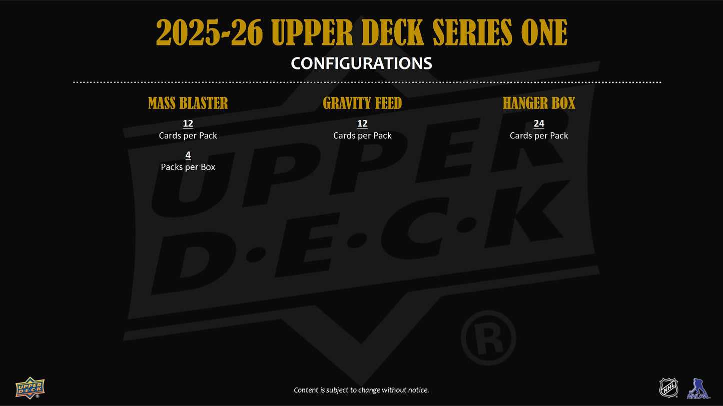 2025-26 Upper Deck Series 1 Hockey Blaster Box