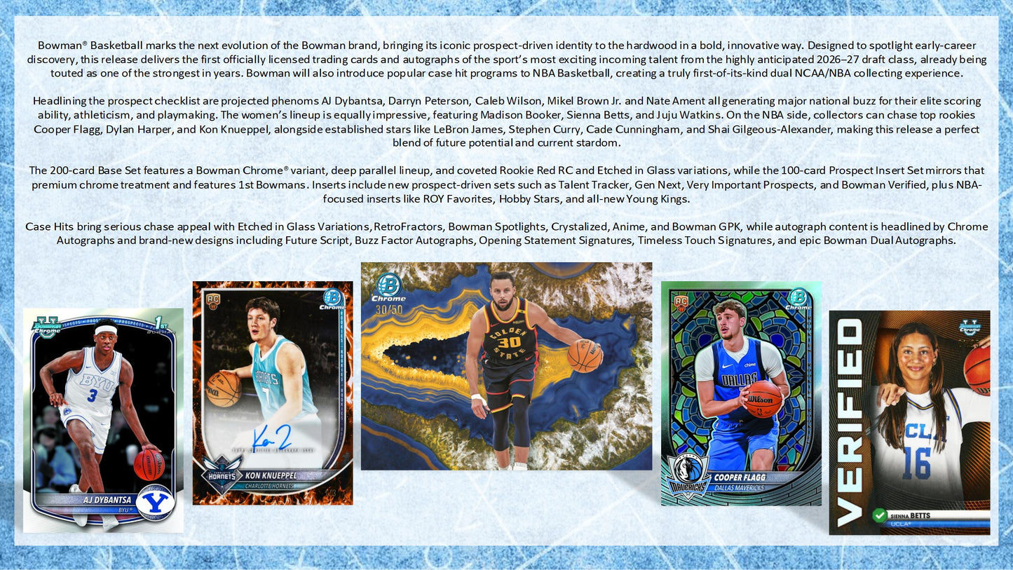 2025-26 Topps Bowman Basketball Hobby Jumbo Box