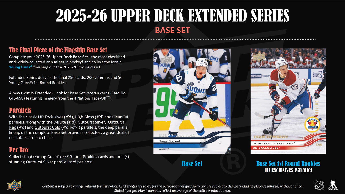 2025-26 Upper Deck Extended Series Hockey Hobby Box
