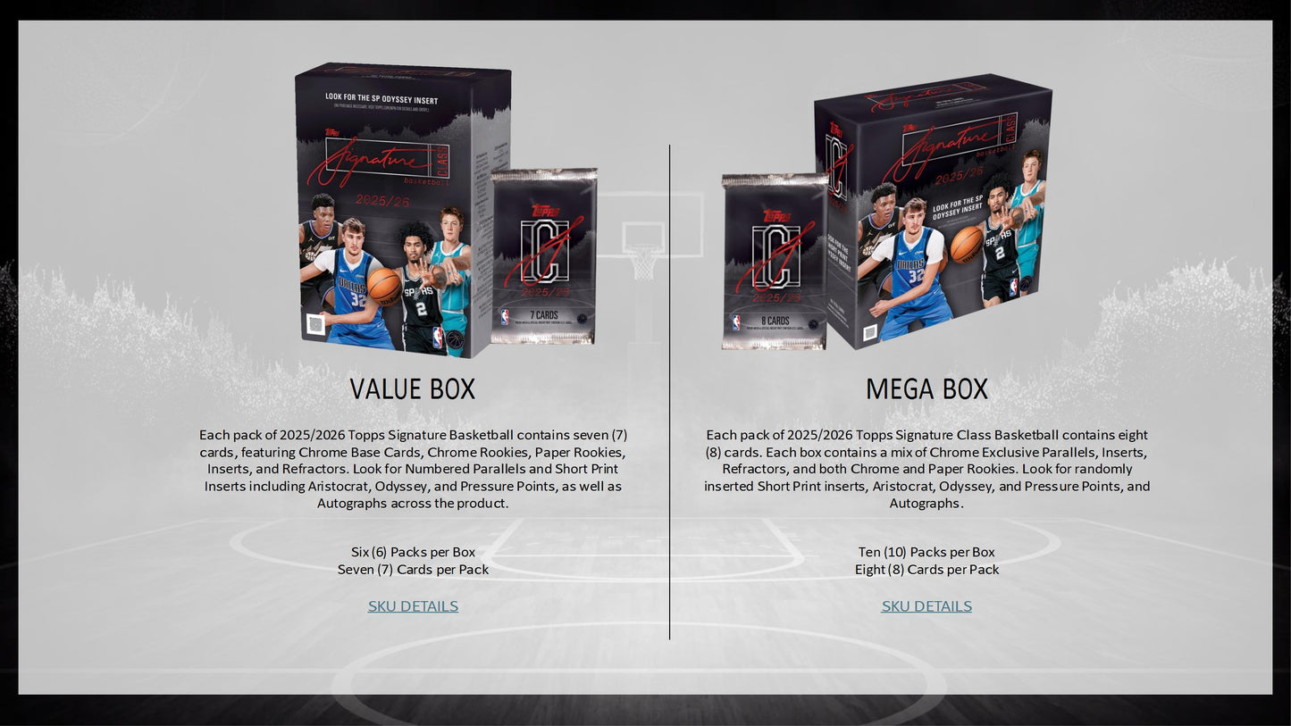 2025-26 Topps Signature Class Basketball Value Box