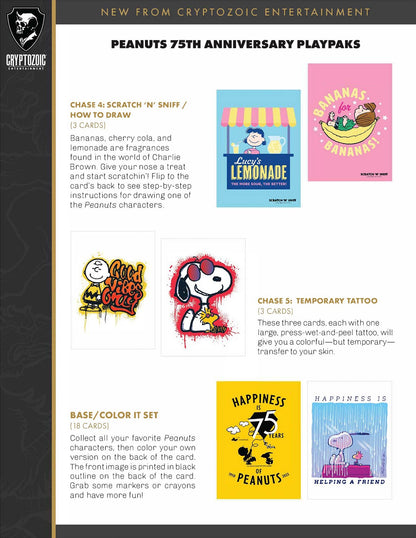 2025 Cryptozoic Peanuts Playpaks: 75 Years Trading Card Box