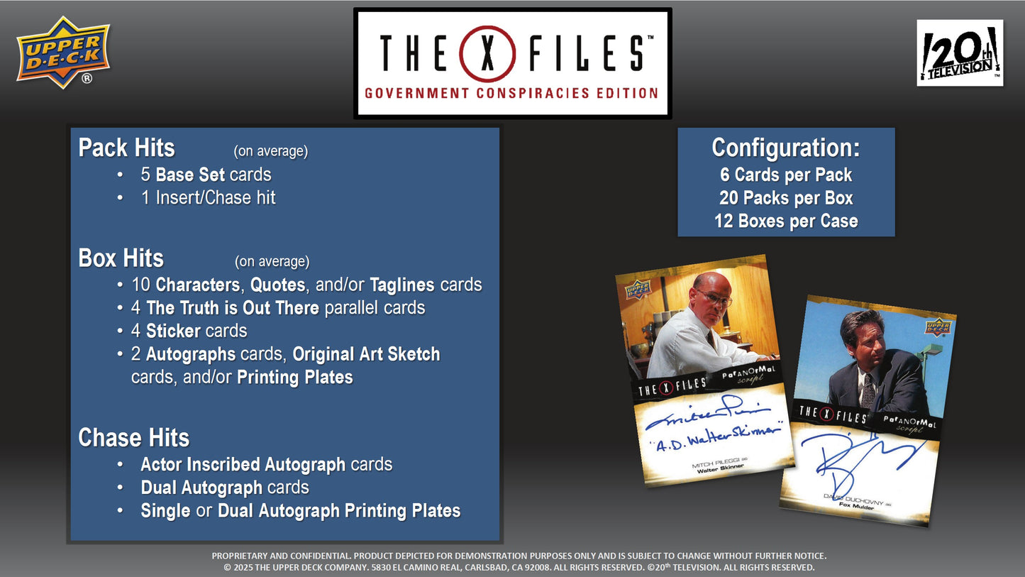2025 Upper Deck The X-Files Government Conspiracies Edition Hobby Box