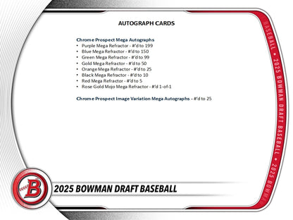 2025 Topps Bowman Draft Baseball Mega Box