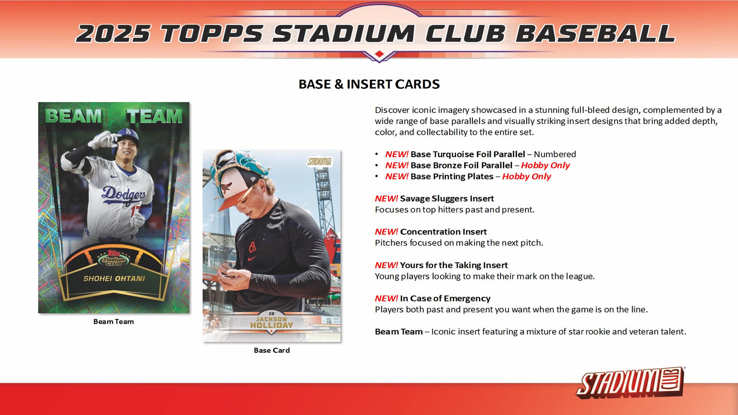 2025 Topps Stadium Club Baseball Hobby Box