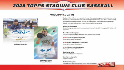 2025 Topps Stadium Club Baseball Hobby Box