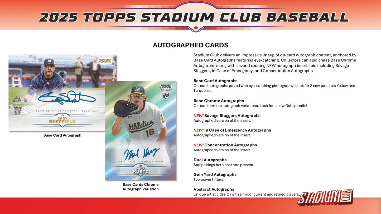 2025 Topps Stadium Club Baseball Pack