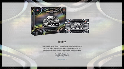 2025 Topps Black Chrome Football Hobby Box