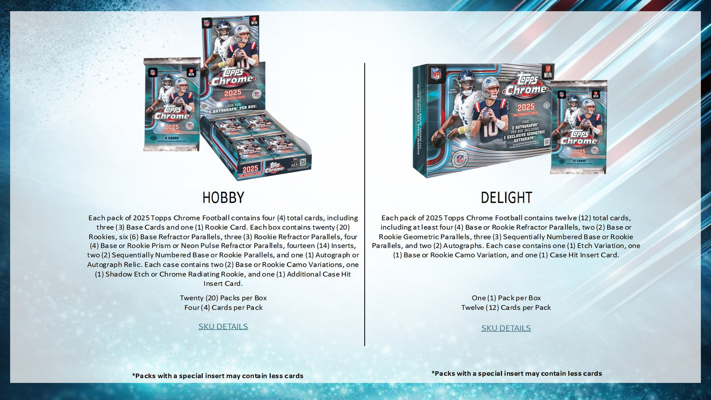 2025 Topps Chrome Football Hobby Box