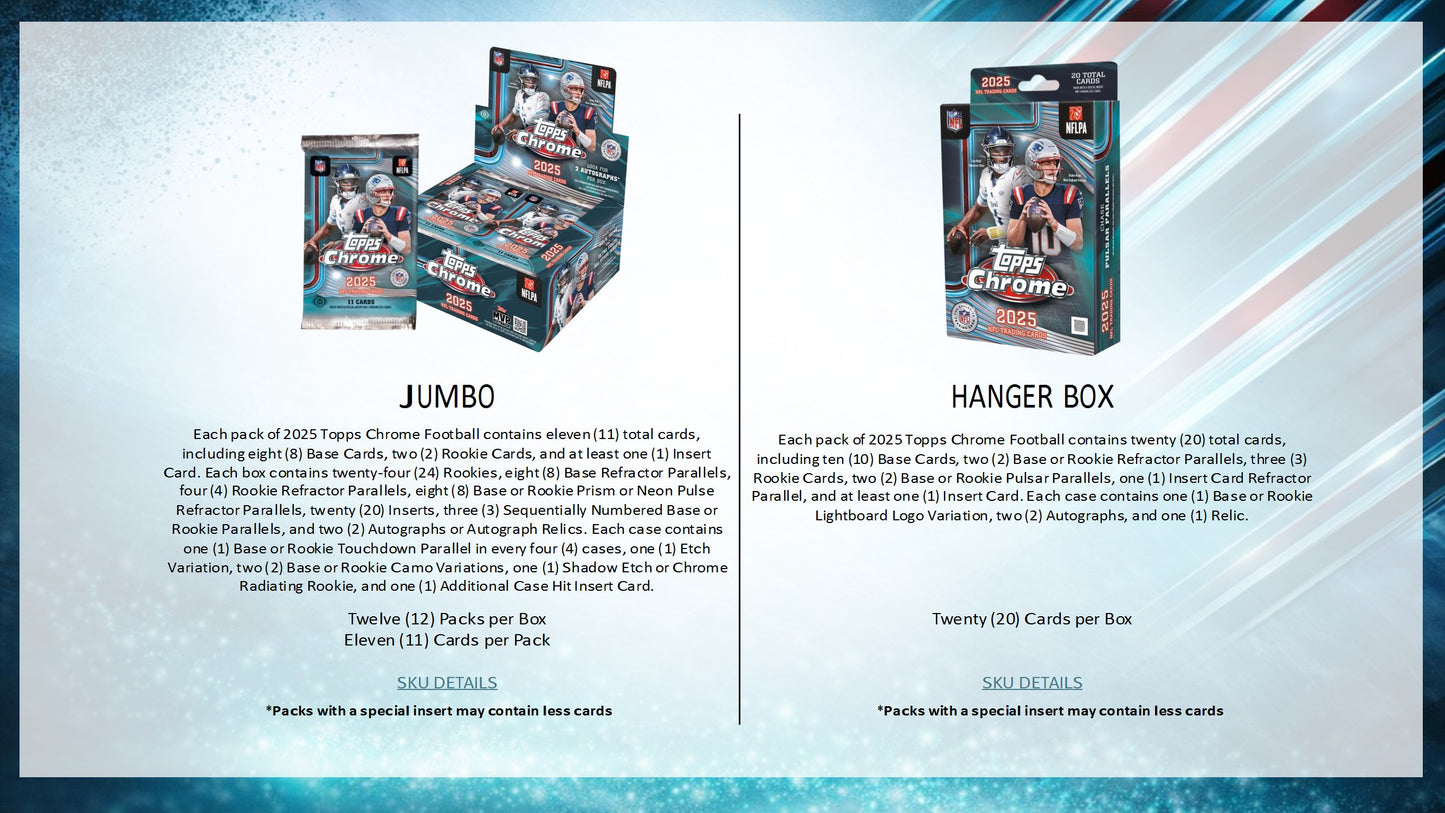 2025 Topps Chrome Football Hanger Box