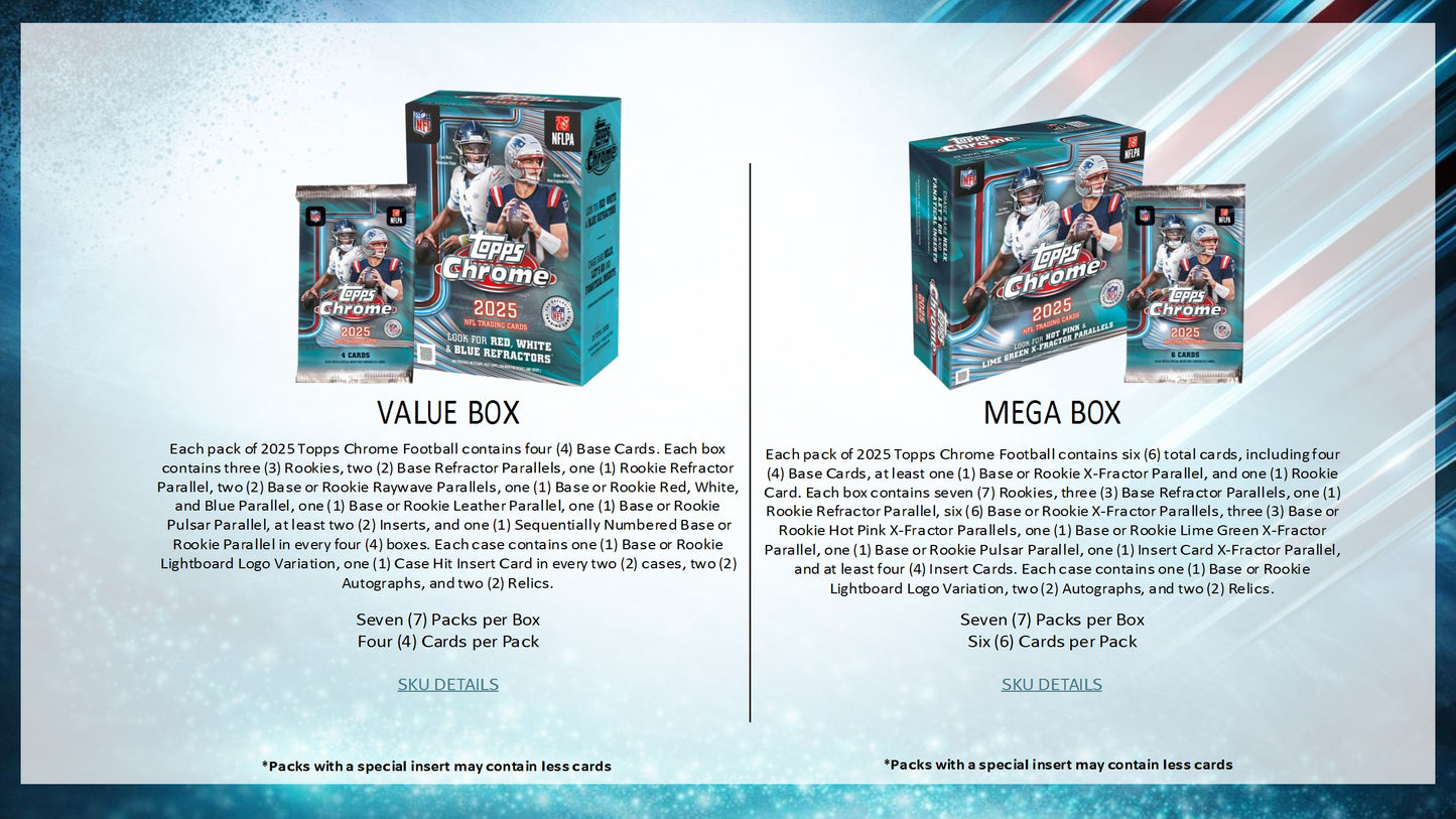 2025 Topps Chrome Football Value Box