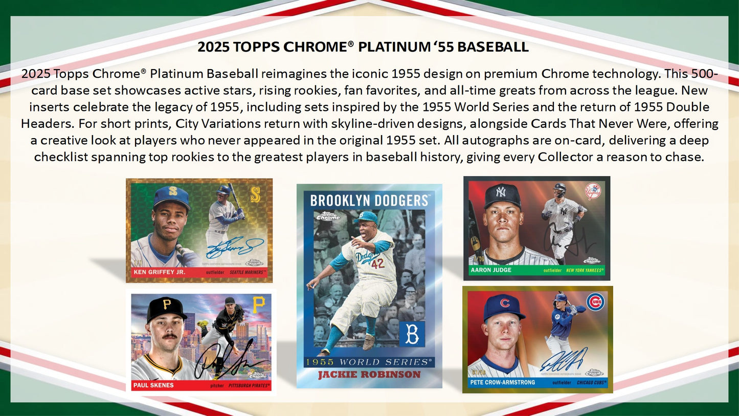 2025 Topps Chrome Platinum Anniversary Baseball Hobby Box