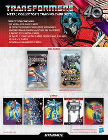 2026 Dynamite Transformers 40th Anniversary Metal Collector’s Trading Cards Blaster Box