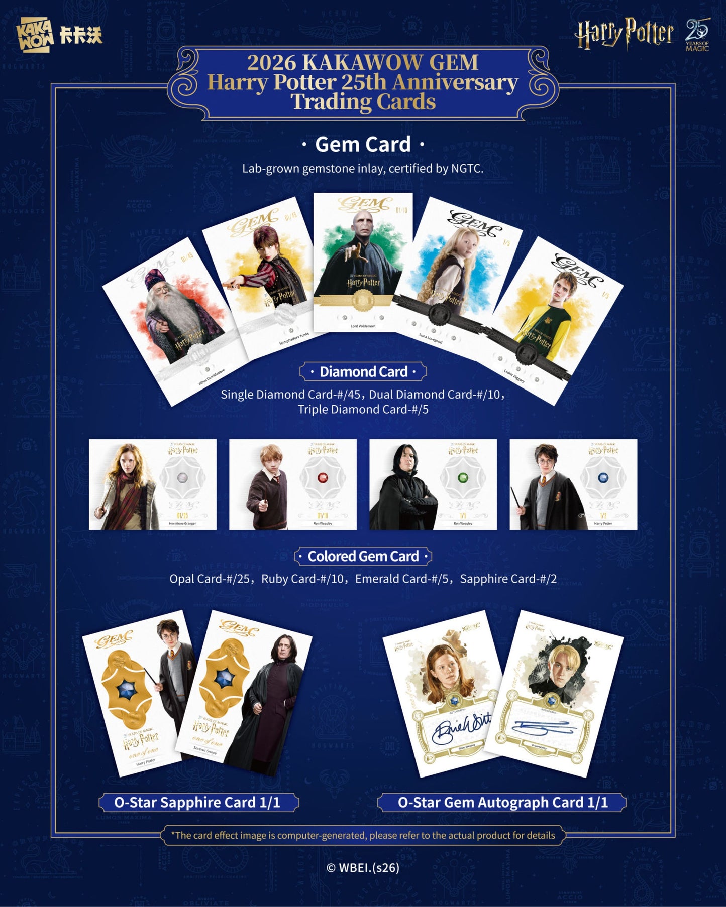2026 Kakawow Gem Harry Potter 25th Anniversary Trading Card Box