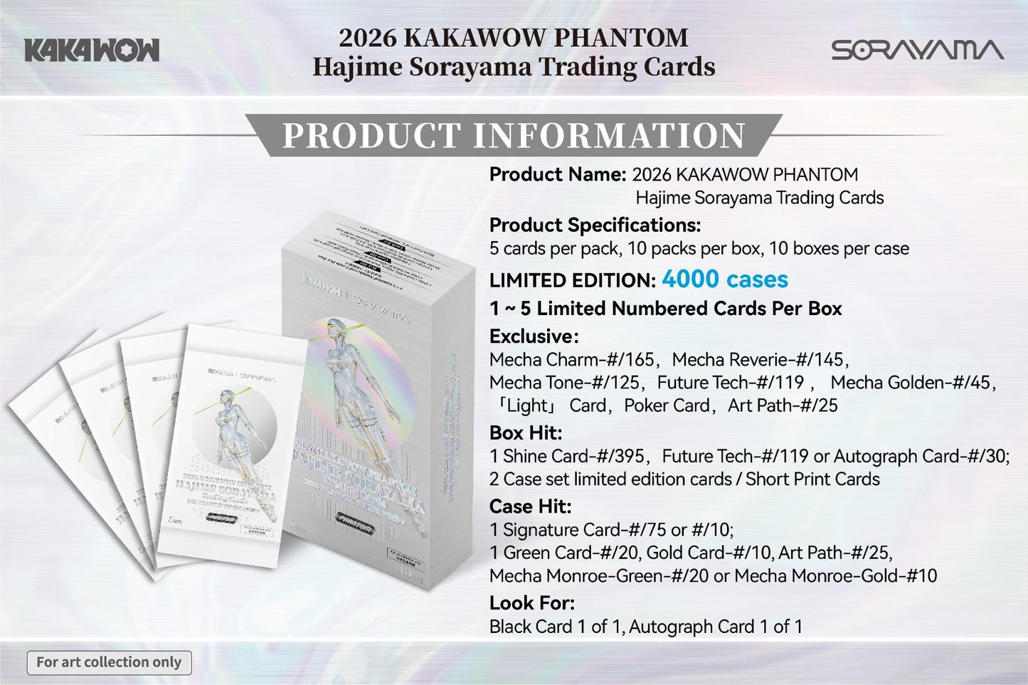 2026 Kakawow Phantom Hajime Sorayama Trading Card Box