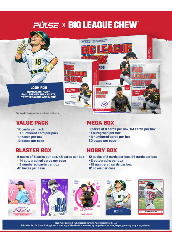 2026 Pulse Big League Chew Baseball Blaster Box