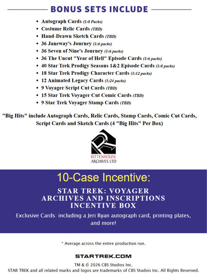 2026 Rittenhouse Star Trek Voyager Archives & Inscriptions Hobby Box