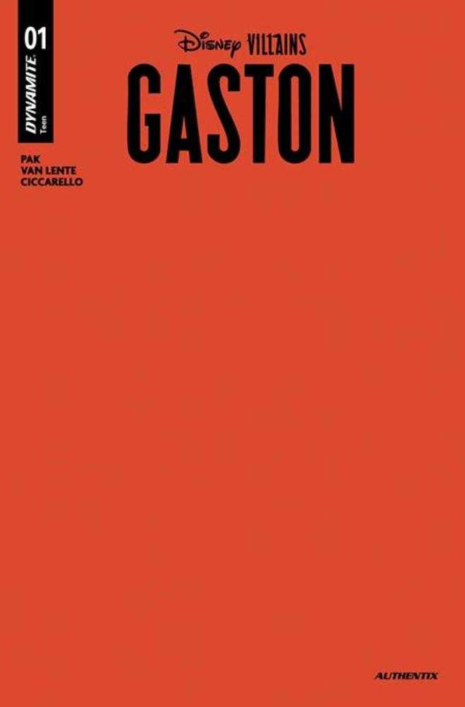 Disney Villains Gaston #1 Cover L Red Blank Authentix Variant