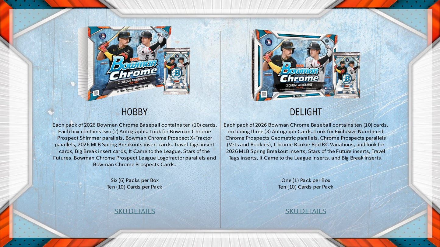 2026 Topps Bowman Chrome Baseball Hobby Box