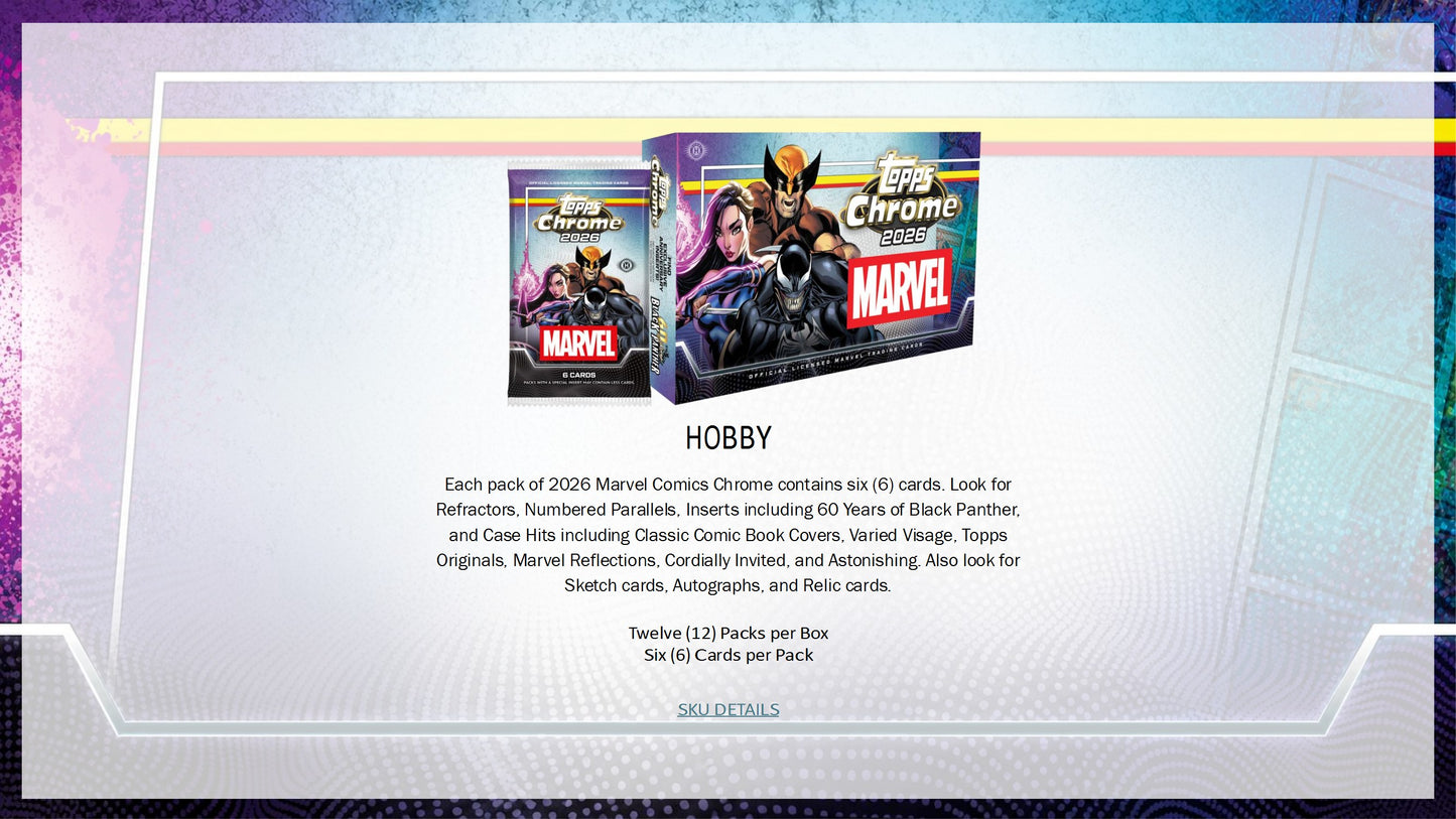 2026 Topps Chrome Marvel Comics Hobby Box