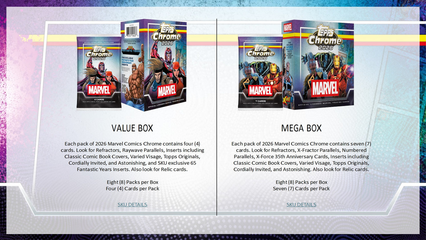 2026 Topps Chrome Marvel Comics Hobby Box