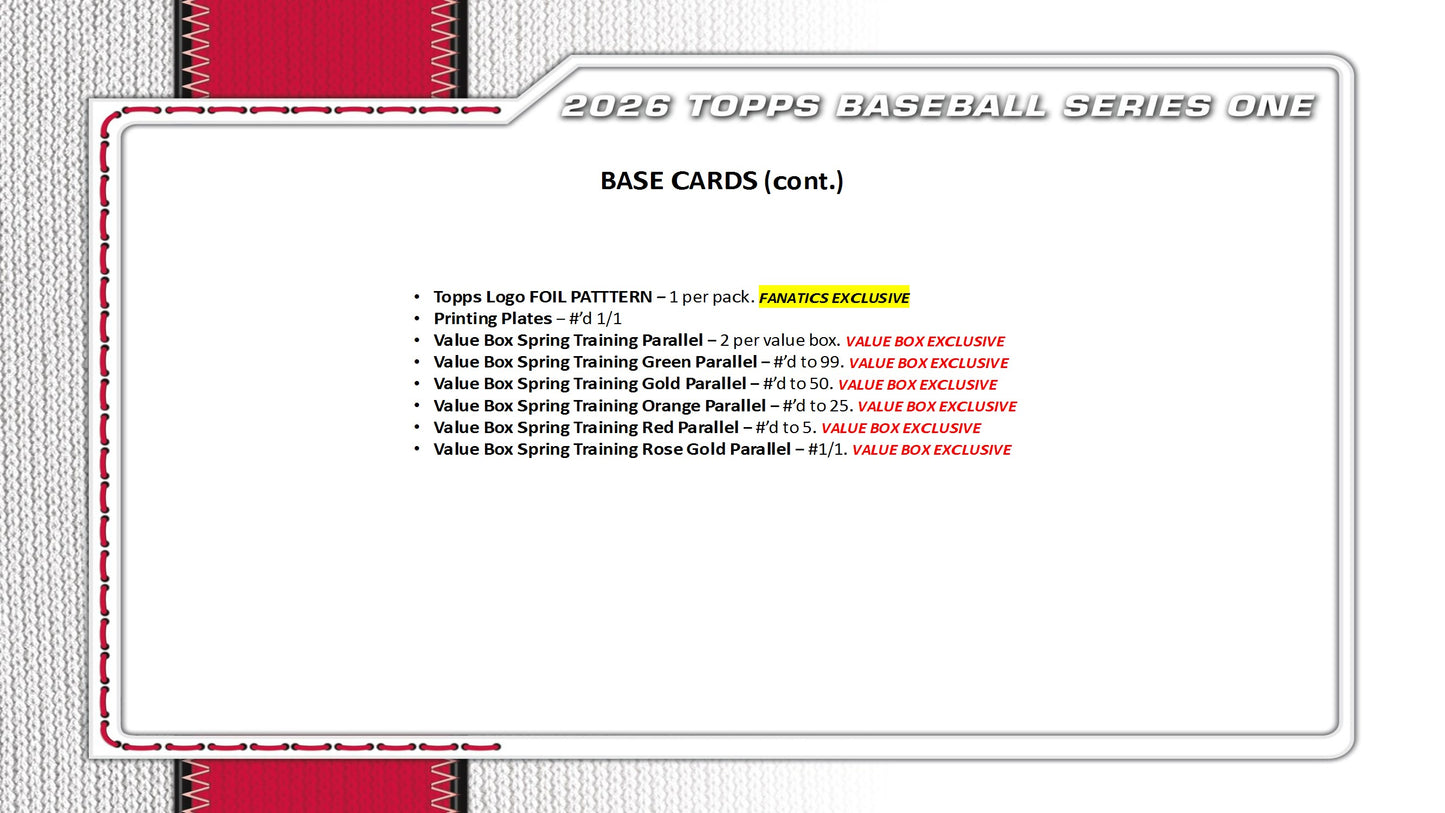 2026 Topps Series 1 Baseball Value Pack