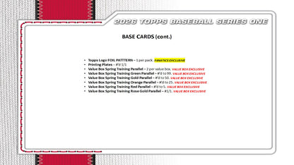 2026 Topps Series 1 Baseball Value Pack