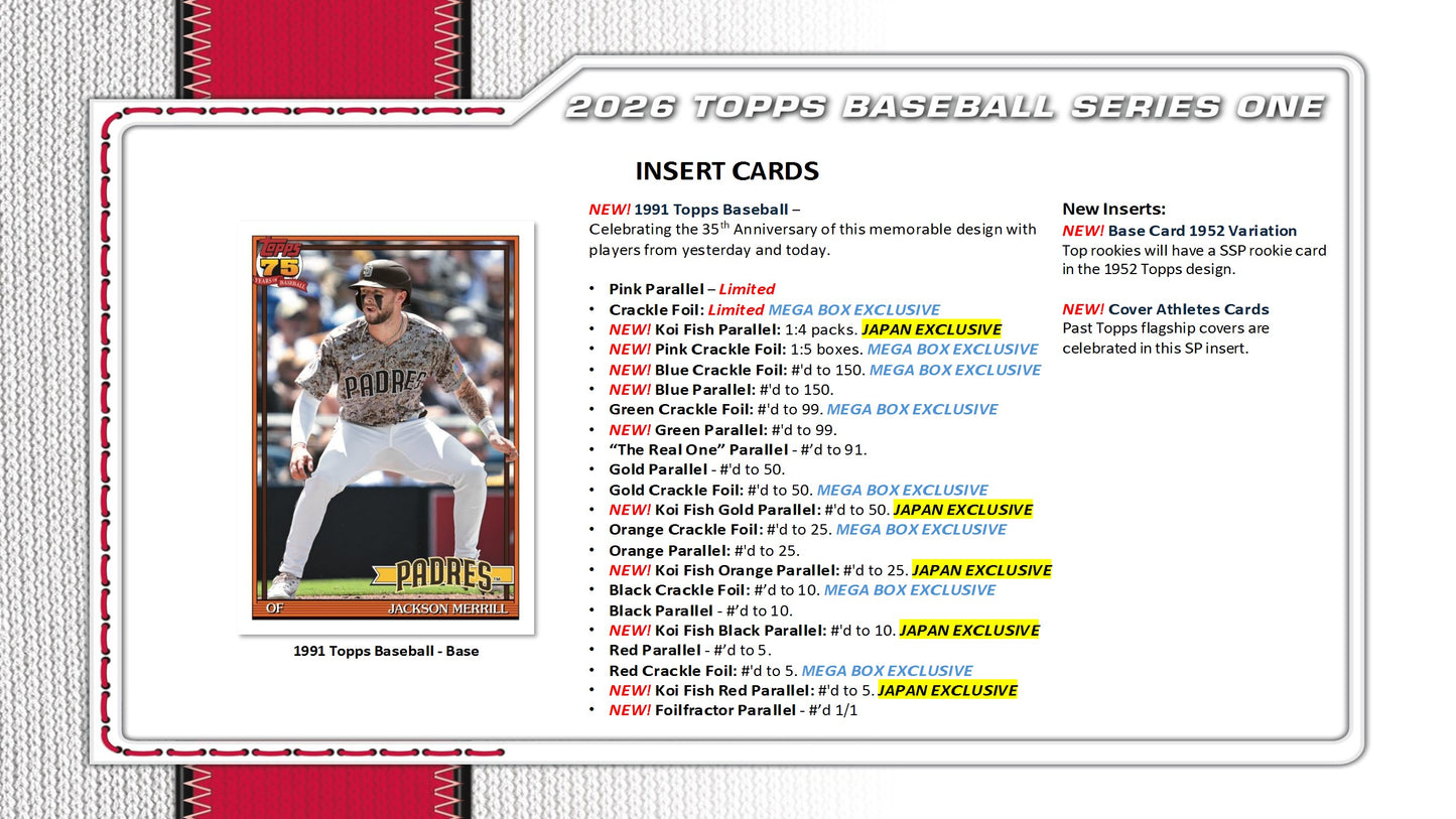 2026 Topps Series 1 Baseball Value Pack