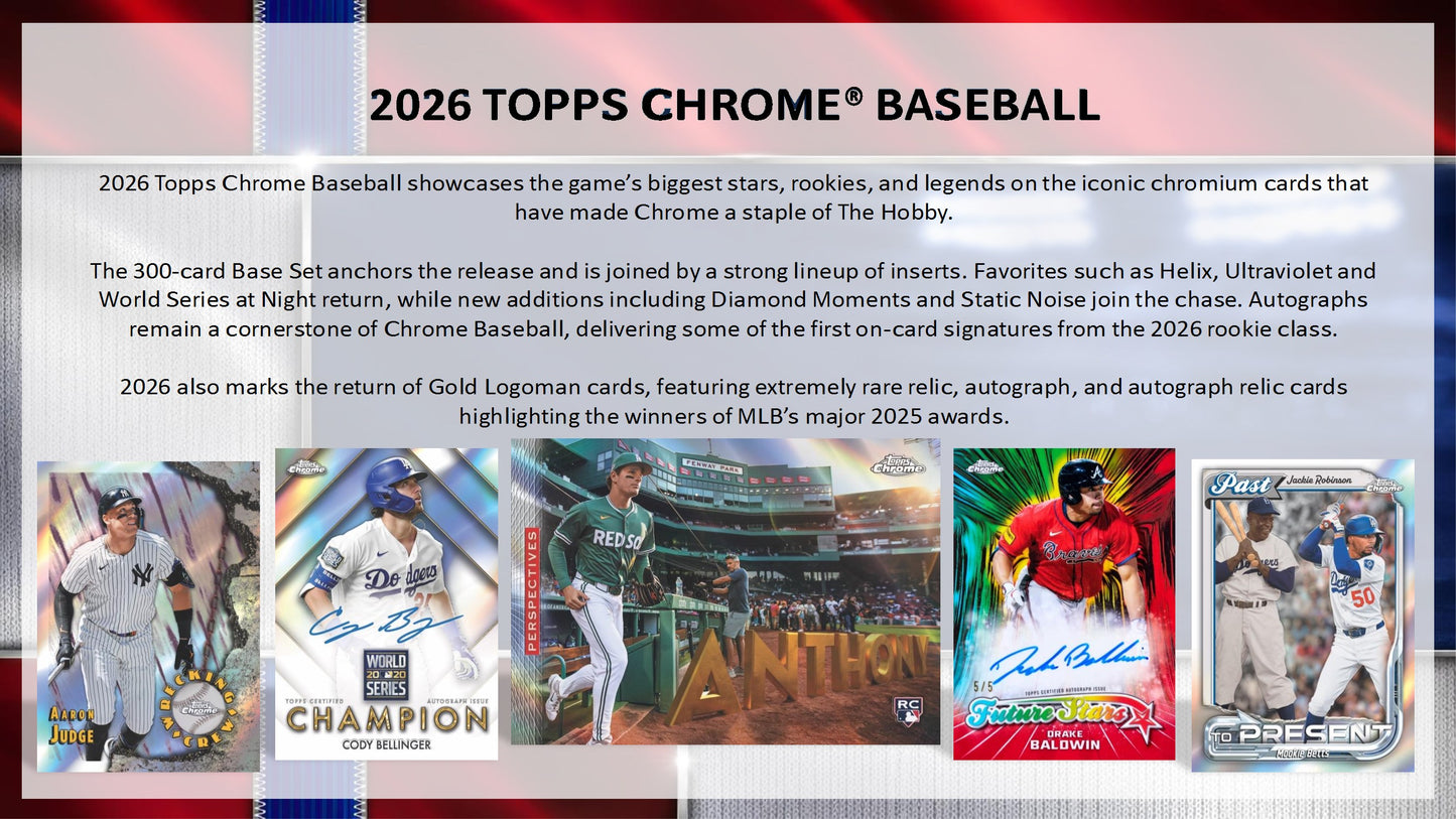 2026 Topps Chrome Baseball Value Box