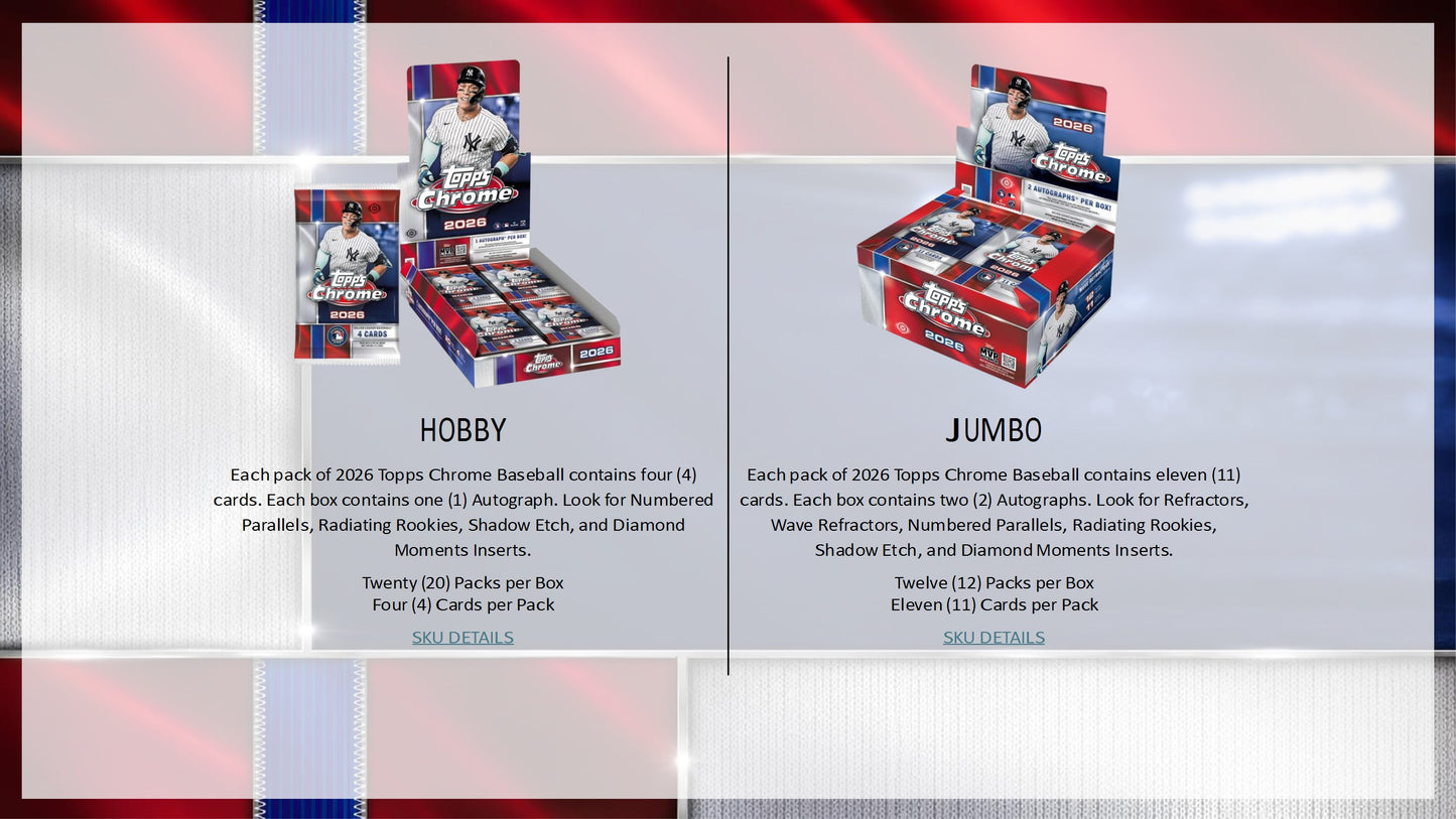 2026 Topps Chrome Baseball Value Box