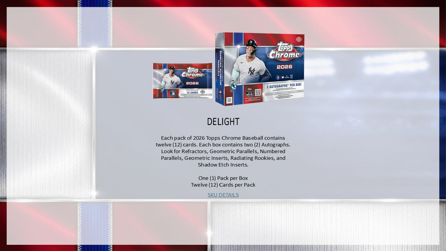 2026 Topps Chrome Baseball Value Box