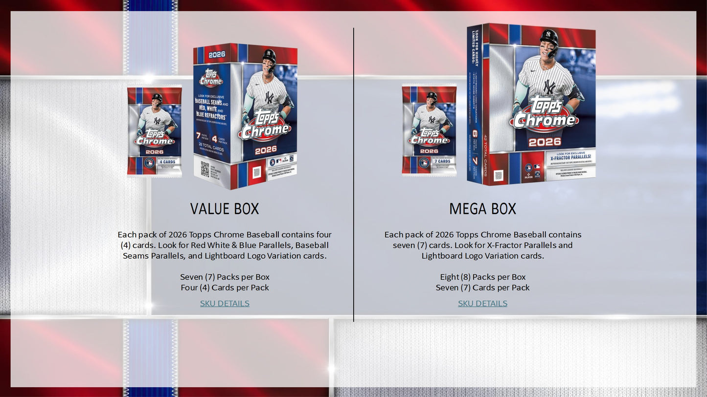 2026 Topps Chrome Baseball Value Box