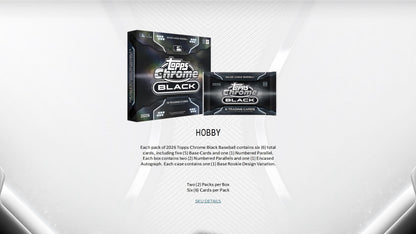 2026 Topps Chrome Black Baseball Hobby Box