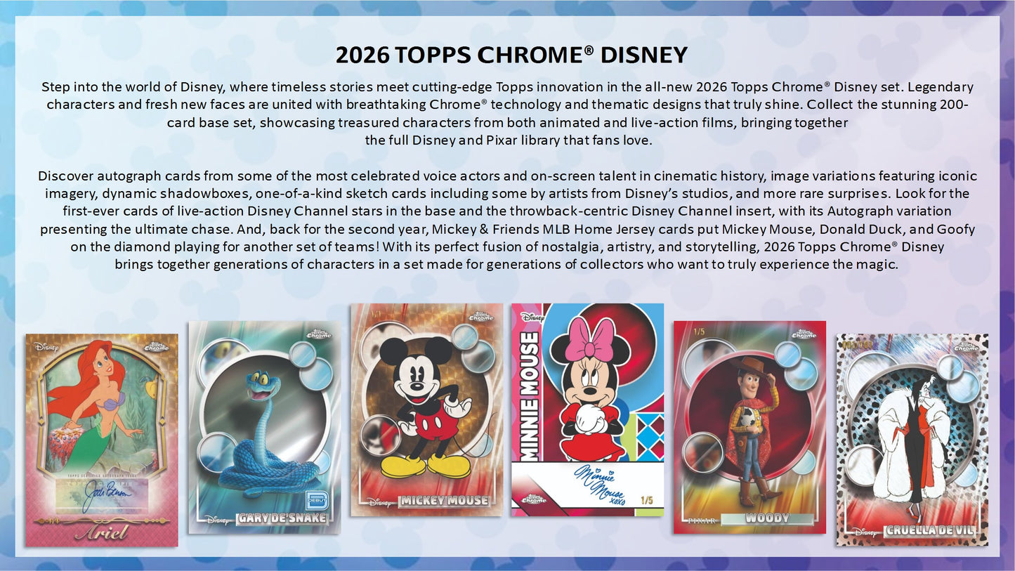 2026 Topps Chrome Disney Hobby Box