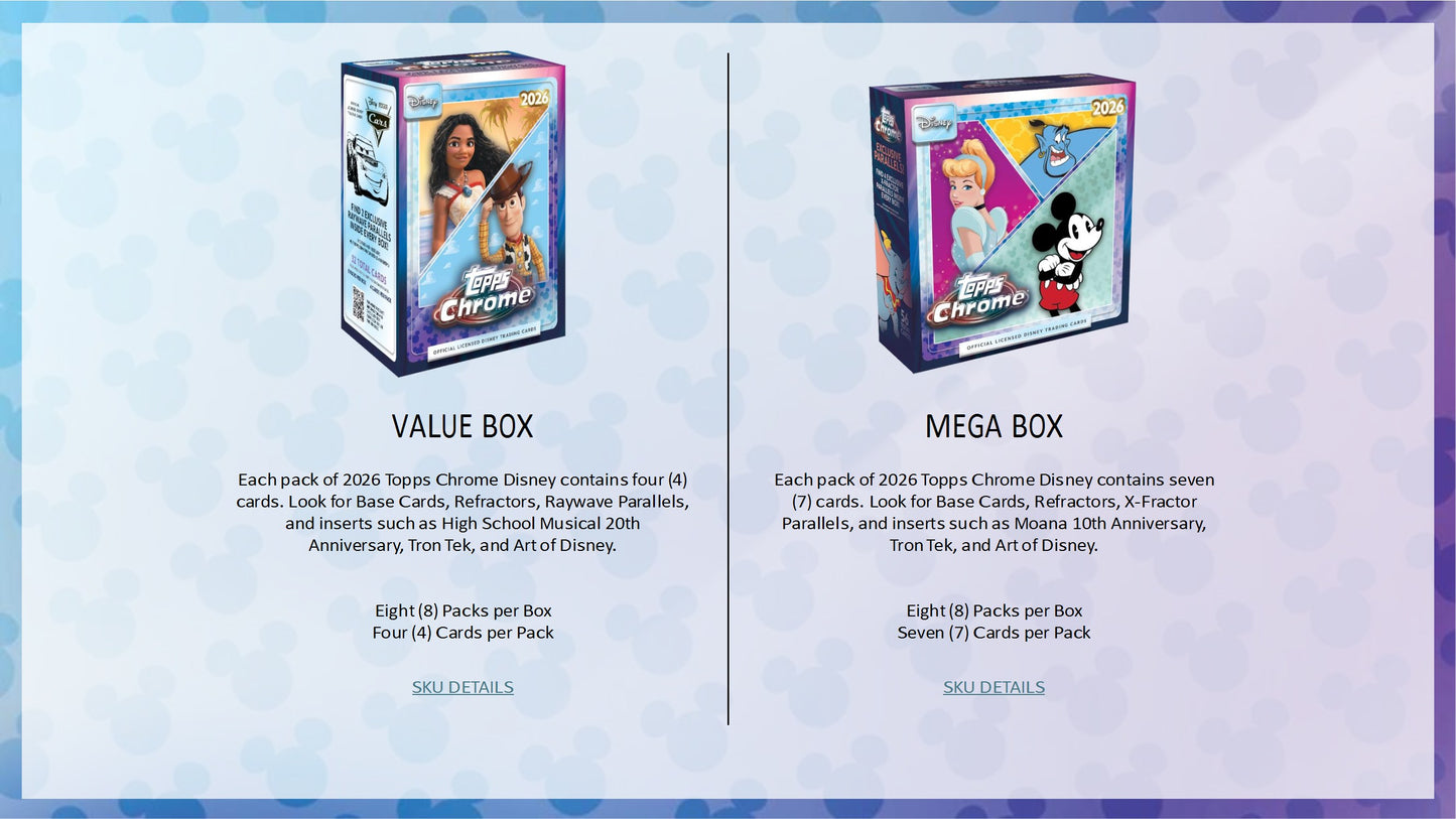 2026 Topps Chrome Disney Hobby Box