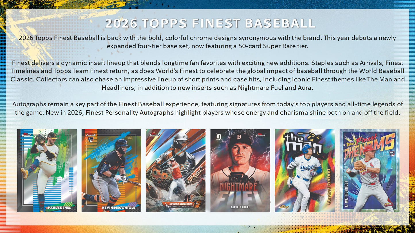 2026 Topps Finest MLB Baseball Hobby Box