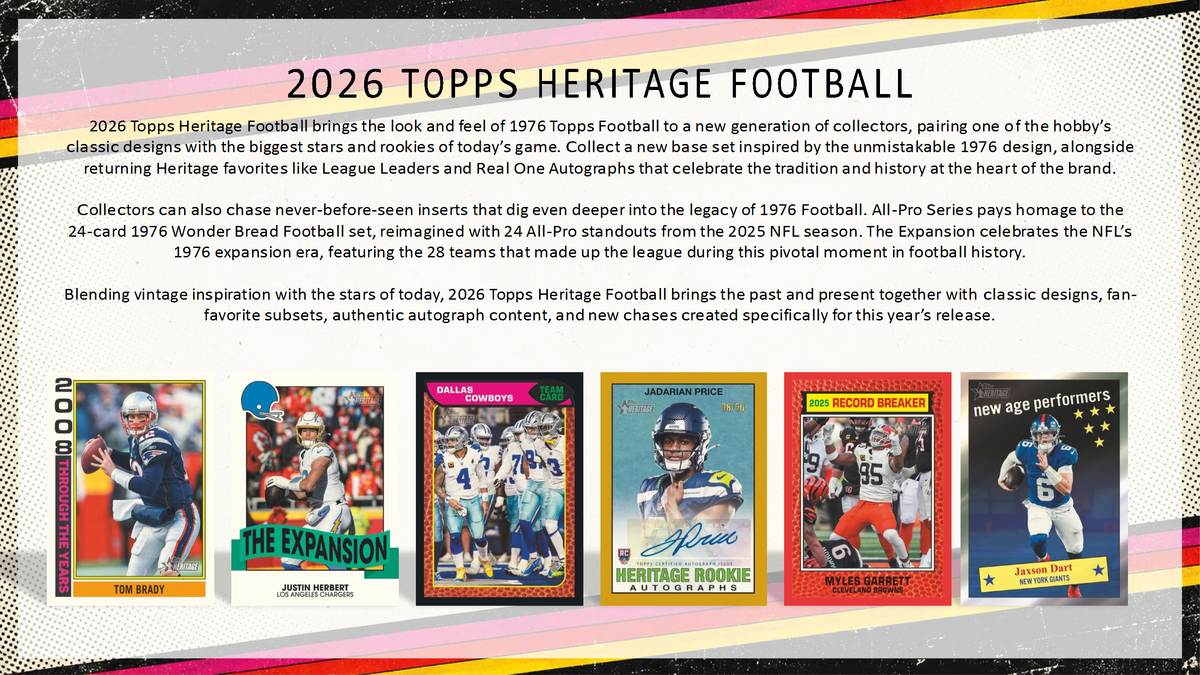 2026 Topps Heritage Football Hobby Box