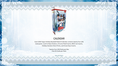 2026 Topps Baseball Holiday Advent Calendar Box