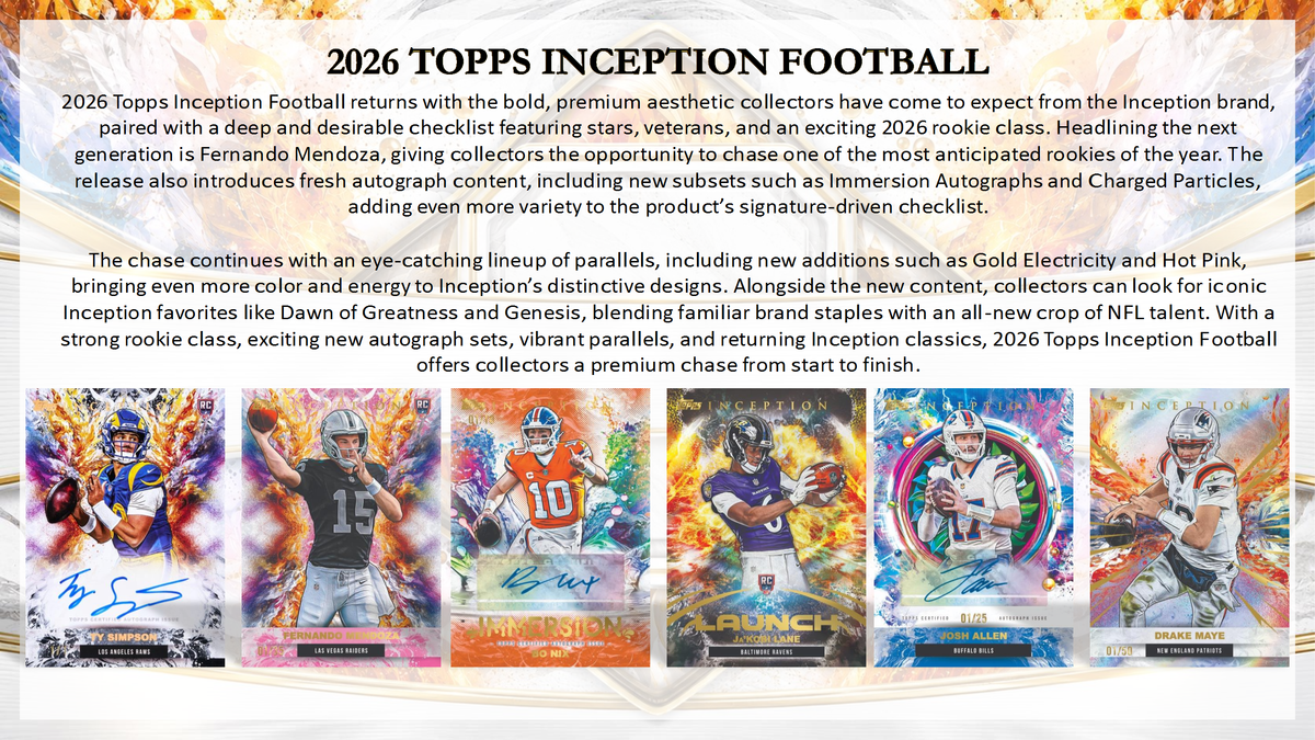 2026 Topps Inception Football Hobby Box