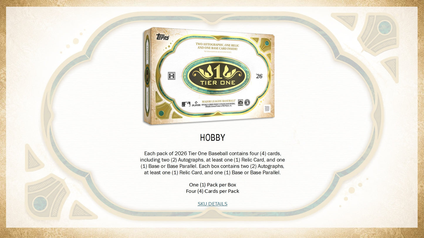 2026 Topps Tier One Baseball Hobby Box