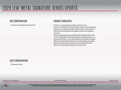 2026 Leaf Metal Signature Series Multi-Sport Card Box