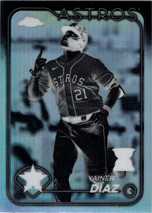 Topps Chrome Baseball 2024 Reverse Negative Parallel Card 203 Yainer Diaz