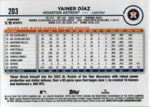 Topps Chrome Baseball 2024 Reverse Negative Parallel Card 203 Yainer Diaz